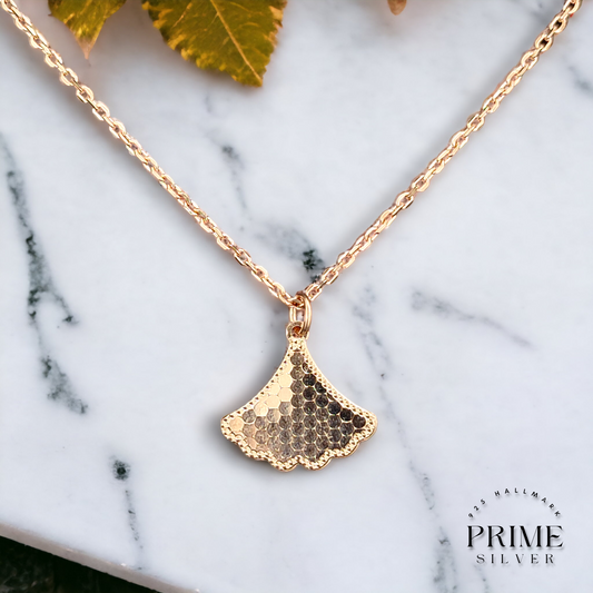 Rose Gold Seashell Pendant Chain - 925 Silver