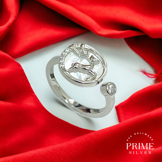 Silver Dear Adjustable Ring - 925 Silver